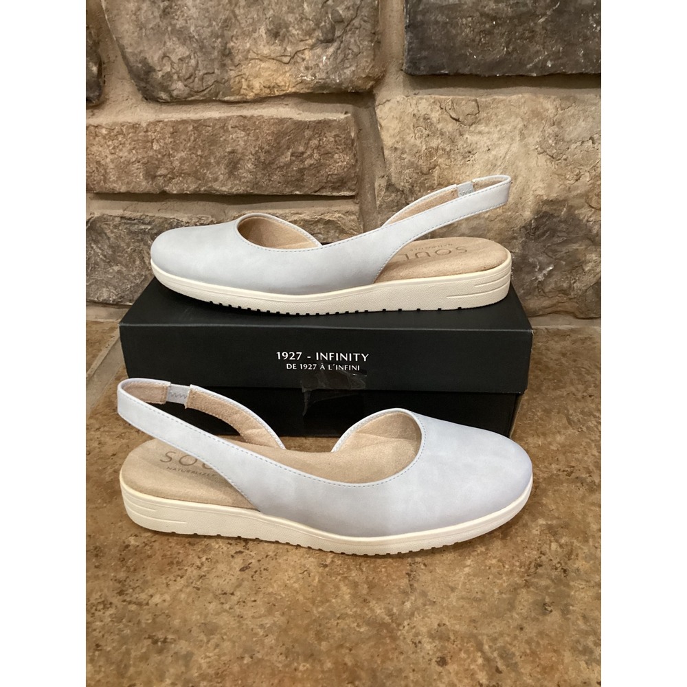 Soul Naturalizer Idea D'Orsay Slingback Flats Lunar Stone Grey Platform Shoes 9M